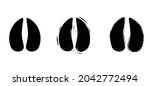 Cartoon deer hooves, footprint icon. Animal footstep pictogram. Flat vector hoove silhouett. Set of animal paw. Deer foot print pattern. Reindeer or Rein deer.