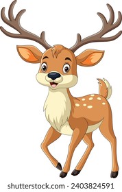 Cartoon deer on white background