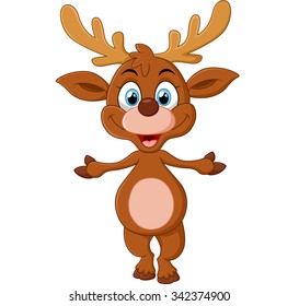 cartoon deer presenting
