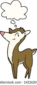 cartoon deer with thought bubble