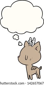 cartoon deer with thought bubble