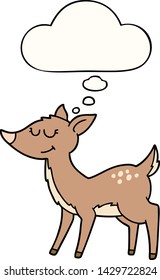 cartoon deer with thought bubble