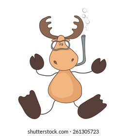 Cartoon deer. Vector illustration