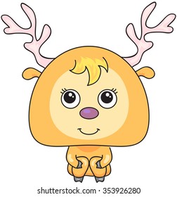 Cartoon deer. Vector illustration