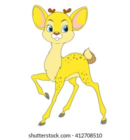 Cartoon deer. Vector illustration of color