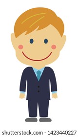 Cartoon deformed male person vector illustration ( American business person)
