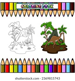 Cartoon Deinocheirus for coloring book