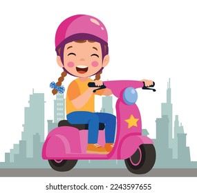 cartoon delivery boy riding a scooter