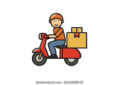 Cartoon Delivery Boy Vector Design Cute Courier Character Illustration