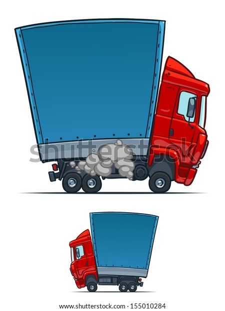Cartoon delivery\
truck