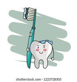 cartoon dental care tooth