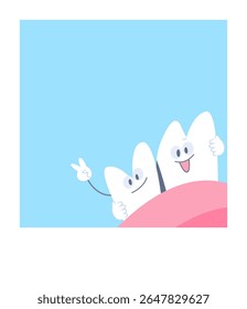 Cartoon dental - Frame text box - Bestie tooth - illustration vector design. Dental care concept.