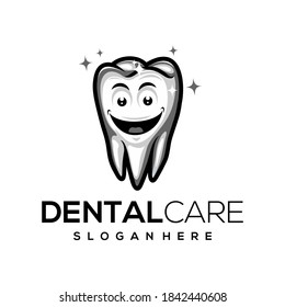 Cartoon dental teeth. Funny vector illustration, Design element for logo, poster, card, banner, emblem, t shirt. Vector illustration
