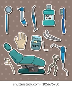 cartoon dentist tool stickers