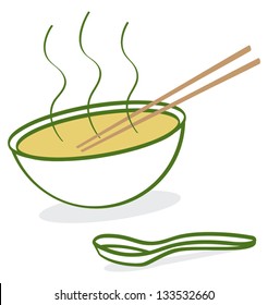 A Cartoon Depiction Of Hot Vietnamese Pho Soup.