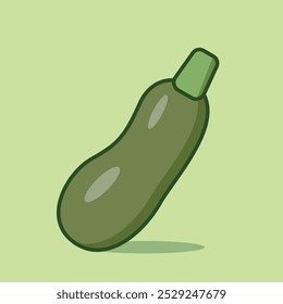 Cartoon depiction of an isolated Zucchini in vector form