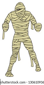 A cartoon depiction of a mummy monster.