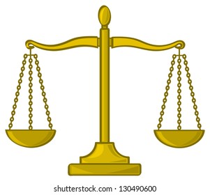 A cartoon depiction of the scales of justice used to symnbolize fairness and truth.