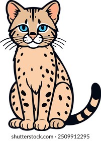 Cartoon depiction of a spotted cat sitting