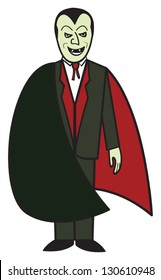 A cartoon depiction of a vampire.