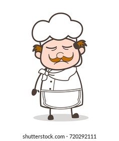 Cartoon Depressed Chef Expression Vector Illustration