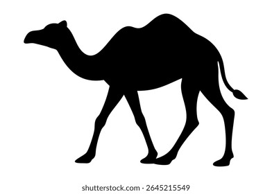 Desenho animado deserto dromedário camelos andando na areia, uma ilustração perfeita vida selvagem