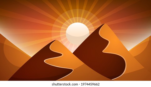 Cartoon desert illustration eps 10