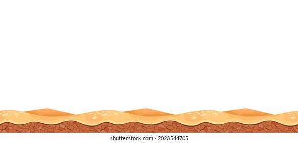 Cartoon desert landscape for game user interface vector illustration