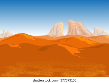 Cartoon desert landscape vector