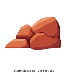 Cartoon desert rock vector image, big stone canyon illustration, nature landscape elements