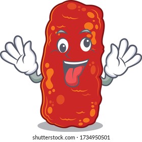 Ein Cartoon-Design von Acinetobacter-Bakterien mit einer verrückten Seite