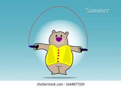 Cartoon design with bear on blue background