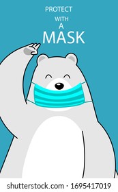 Cartoon design with bear on blue background