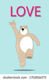 Cartoon design with bear on blue background