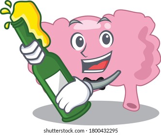 Cartoon design of brain showing funny face with wink eye