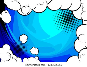 Cartoon design colored abstract background. Comic book backdrop illustration. Vector comics wallpaper.