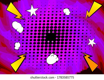 Cartoon design colored abstract background. Comic book backdrop illustration. Vector comics wallpaper.