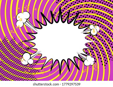 Cartoon design colored background. Comic book backdrop illustration. Vector comics wallpaper.
