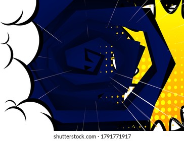 Fondo de diseño de dibujos animados. Ilustración de fondo de libro de historietas. Fondo de pantalla de cómics vectoriales de arte pop.