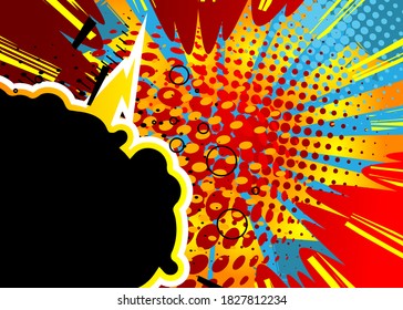 Cartoon design colored background. Comic book illustration. Vector comics backdrop.