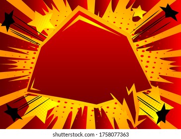 Cartoon design colored background with speech bubble. Comic book backdrop illustration. Vector comics wallpaper.