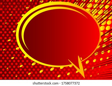 Cartoon design colored background with speech bubble. Comic book backdrop illustration. Vector comics wallpaper.