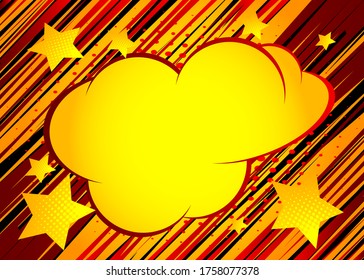 Cartoon design colored background with speech bubble. Comic book backdrop illustration. Vector comics wallpaper.