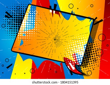 Cartoon-Design-farbiger Hintergrund mit farbiger Sprachblase. Comic-Buchillustration. Vektorcomics-Hintergrund.