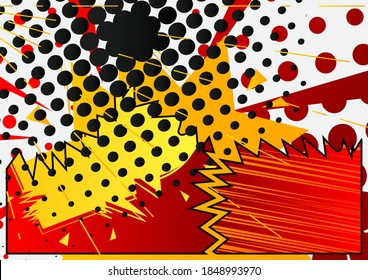 Cartoon design colored background. Vector comic book illustration. Comics backdrop for fashion sale social media post design. Abstract design for banners, covers of books, brochures.