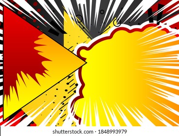 Cartoon design colored background. Vector comic book illustration. Comics backdrop for fashion sale social media post design. Abstract design for banners, covers of books, brochures.