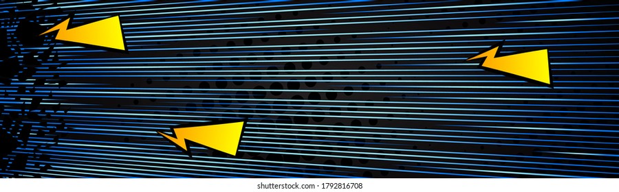 Cartoon design colored banner. Comic book background illustration. Vector comics backdrop.