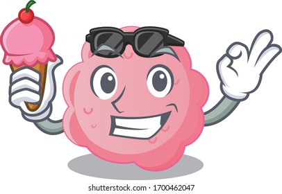Cartoon design concept of anaplasma phagocytophilum having an ice cream