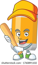 cartoon design concept of beer can playing baseball with stick