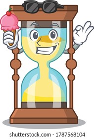 Cartoon design concept of chronometer having an ice cream